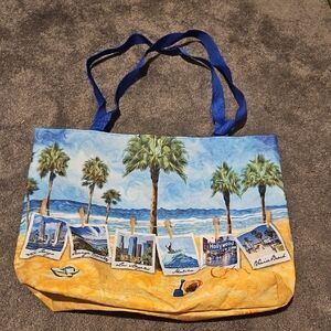 Scenic Beach Print Tote Bag